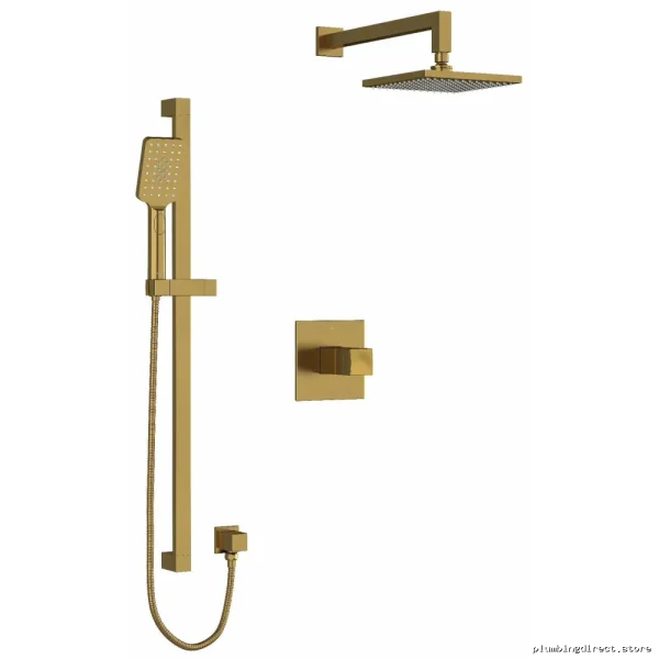 RioBel Brushed Gold Shower Faucet Trim - Reflet Collection TKIT323RFBG
