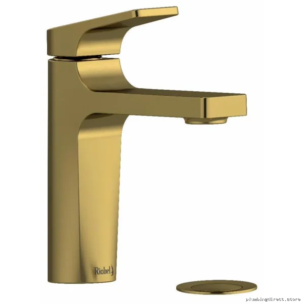 Brushed Gold Water-Saving Single Hole Bathroom Faucet with Lever Handle & Low Flow