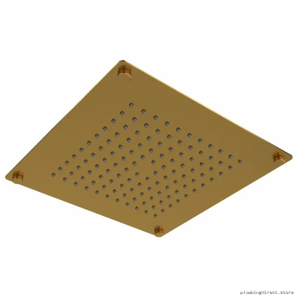 Brushed Gold Square Rain Showerhead - 10 Inch RIOBEL Luxury Fixture