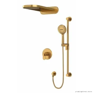 Brushed Gold Thermostatic Shower Faucet with PEX Expansion Connection