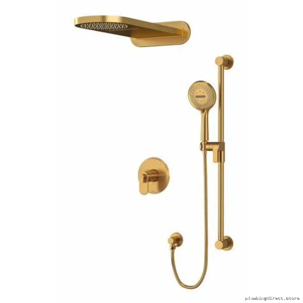 Brushed Gold Thermostatic Shower Faucet with PEX Expansion Connection