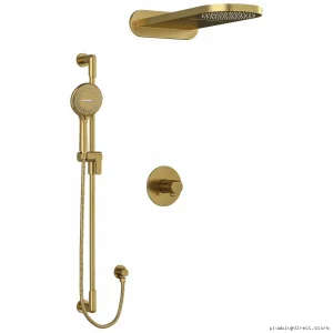 Brushed Gold Parabola Thermostatic Shower Set PEX Connected KIT2745PBBG-SPEX RIOBEL