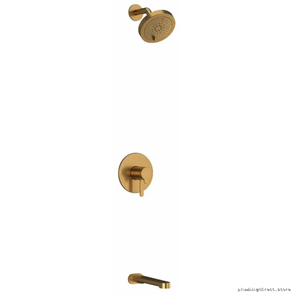 Brushed Gold Thermostatic Shower Faucet with Tub Spout KIT4744NBBG