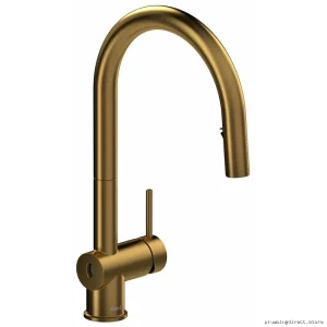 Brushed Gold Touchless Pull Down Kitchen Faucet with C-Spout AZ211BG