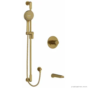 Brushed Gold Tub & Shower Faucet Trim - TKIT1244PBBG RIOBEL