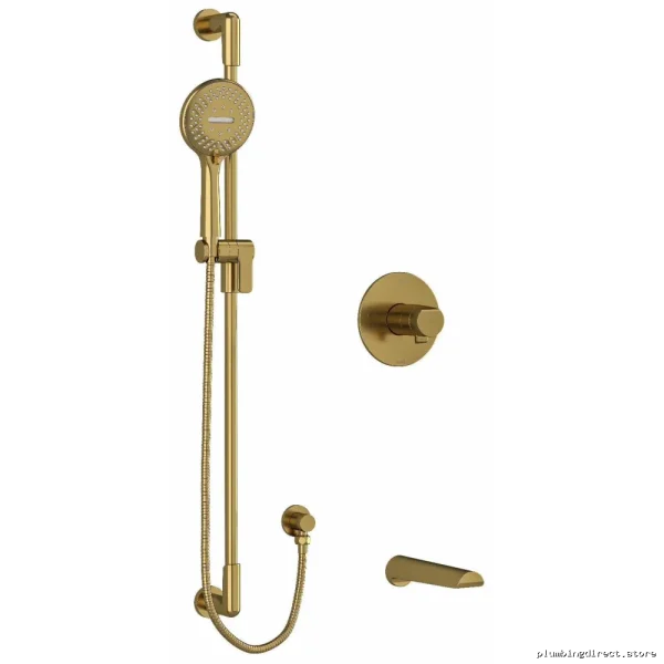 Brushed Gold Tub & Shower Faucet Trim - TKIT1244PBBG RIOBEL