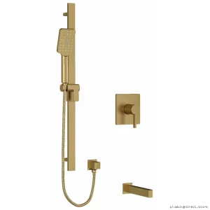 Brushed Gold Tub & Shower Faucet Trim | Paradox RIOBEL TKIT1244PXTQBG