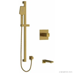 Brushed Gold Tub & Shower Faucet Trim - TKIT1244RFBG RIOBEL Reflet Design