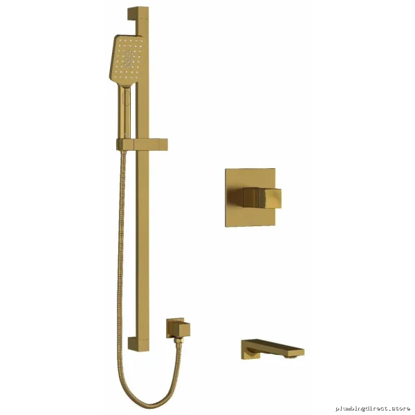Brushed Gold Tub & Shower Faucet Trim - TKIT1244RFBG RIOBEL Reflet Design
