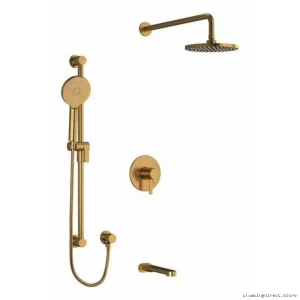 Brushed Gold Tub & Shower Faucet Trim - Complete Set | Nibi RIOBEL Collection