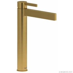 Brushed Gold Bathroom Faucet 1.2 GPM Lever Handle Vessel Sink Riobel PXL01BG