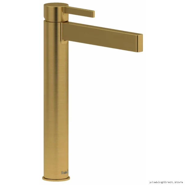 Brushed Gold Bathroom Faucet 1.2 GPM Lever Handle Vessel Sink Riobel PXL01BG