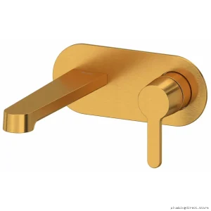 Brushed Gold Wall Mount Faucet Trim with Lever Handle 1.2 GPM