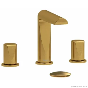Brushed Gold Widespread Bathroom Faucet with Knob Handles 1.2 GPM Water Saving