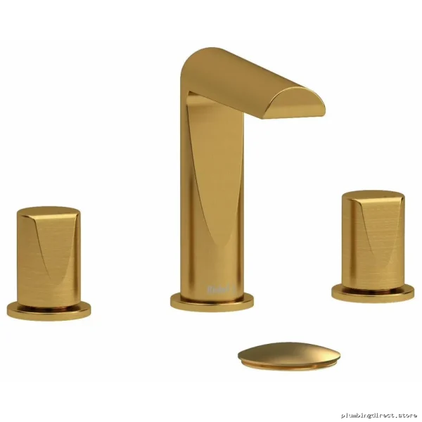 Brushed Gold Widespread Bathroom Faucet with Knob Handles 1.2 GPM Water Saving