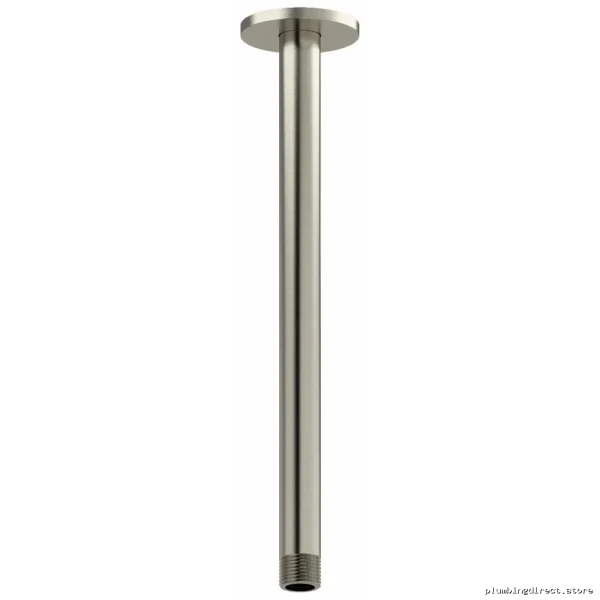 Brushed Nickel 12-Inch Ceiling Mount Shower Arm with Round Plate by RIOBEL 507BN
