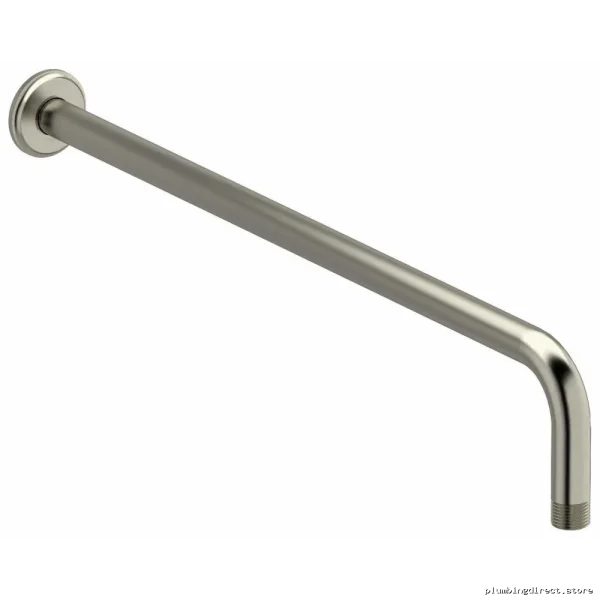 20-Inch Wall-Mount Shower Arm with Round Escutcheon - Stylish Brushed Nickel