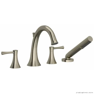 Brushed Nickel 4-Hole Tub Faucet with Lever Handles ED12LBN RIOBEL