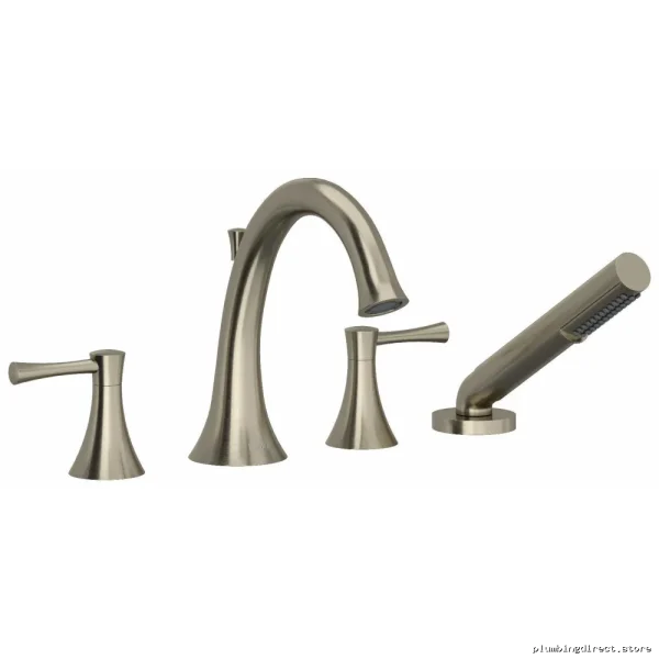 Brushed Nickel 4-Hole Tub Faucet with Lever Handles ED12LBN RIOBEL