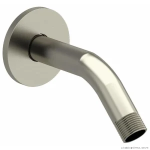 Brushed Nickel 6-Inch Wall Mount Shower Arm with Round Plate - RIOBEL 506BN