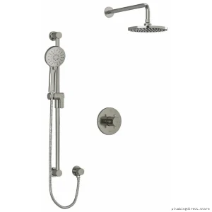 Brushed Nickel Ceiling Mount Shower Faucet Trim Kit with Arm - RIOBEL TKIT323EDTM