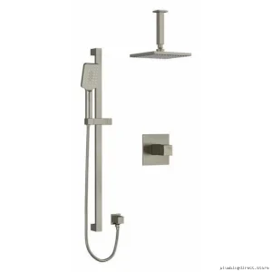 Brushed Nickel Ceiling-Mount Shower Trim Kit - RIOBEL Reflet TKIT323RFBN-6
