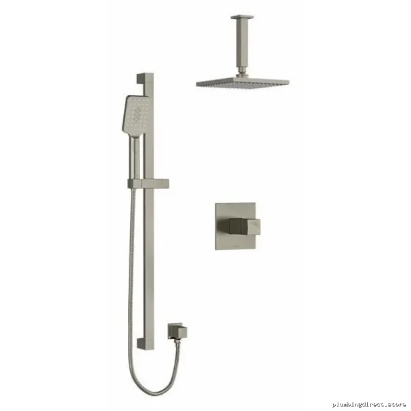 Brushed Nickel Ceiling-Mount Shower Trim Kit - RIOBEL Reflet TKIT323RFBN-6