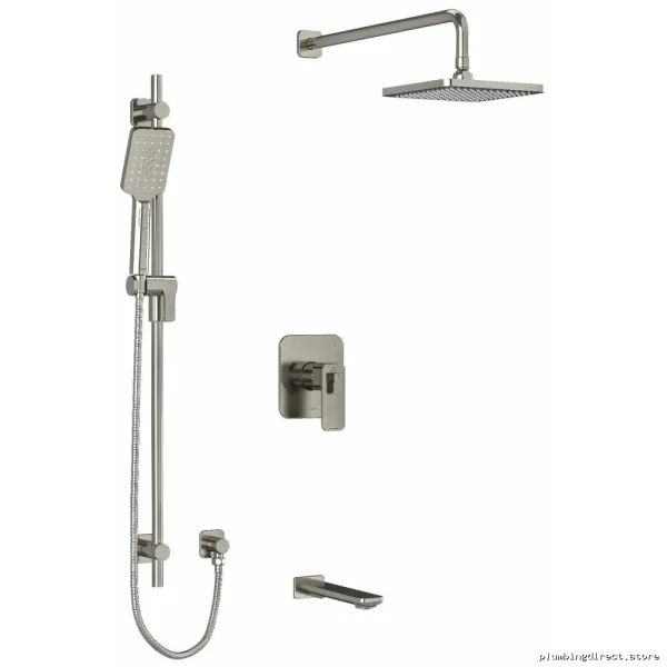 Brushed Nickel Ceiling Shower Arm Tub Faucet Trim by RIOBEL TKIT1345EQBN-6