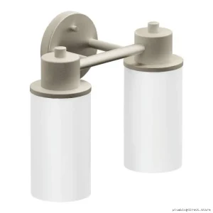 Brushed Nickel Double Globe Wall Sconce by Moen