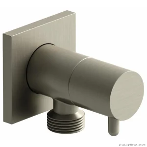 Brushed Nickel Handshower Outlet w/Shutoff Valve - RioBel