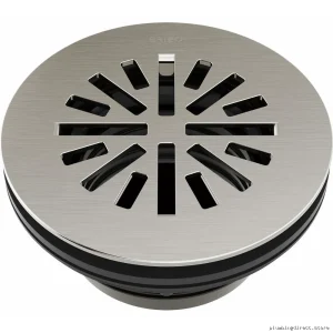 Modern Brushed Nickel Pre-Fab Round Shower Drain - Easy Install Brizo