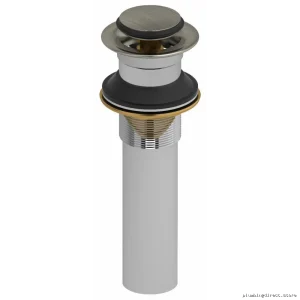 RIOBEL Brushed Nickel Push Drain - No Overflow Bathroom Sink Stopper DL150BN