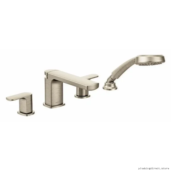 Brushed Nickel Roman Tub Faucet with Handheld Shower Trim - Moen T936BN