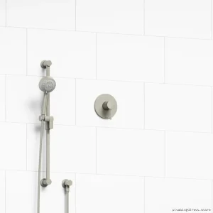 Brushed Nickel Shower Faucet with PEX Connection - Pressure Balance Edge Design RIOBEL