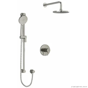 Brushed Nickel Shower Faucet Trim & Rain Showerhead - RIOBEL TKIT323RUTMBN