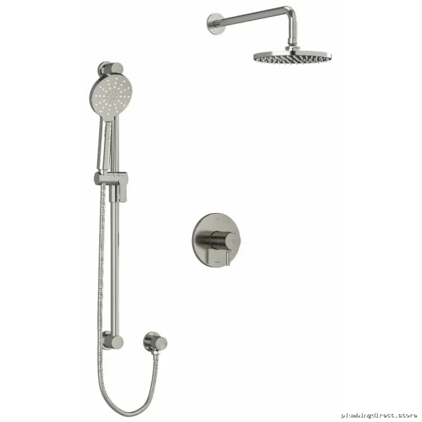 Brushed Nickel Shower Faucet Trim & Rain Showerhead - RIOBEL TKIT323RUTMBN