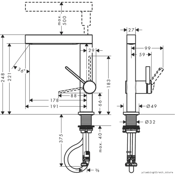 Brushed Nickel Single-Hole Kitchen/Bathroom Faucet with Pull-Out Spray - Image 2