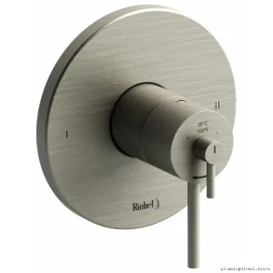 RIOBEL Brushed Nickel Thermostatic Shower Valve Trim for Temperature Control
