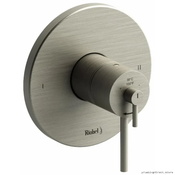 RIOBEL Brushed Nickel Thermostatic Shower Valve Trim for Temperature Control