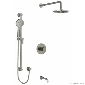Brushed Nickel Tub & Shower Faucet Trim Kit | Edge Collection RioBel