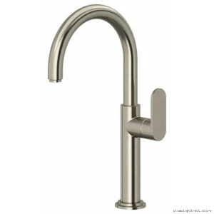 Brushed Nickel Single-Hole Vessel Sink Faucet w/Lever & Low-Flow 1.2GPM
