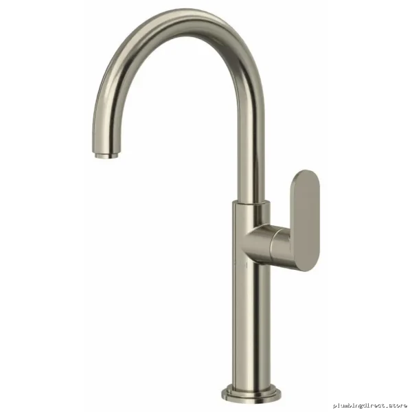 Brushed Nickel Single-Hole Vessel Sink Faucet w/Lever & Low-Flow 1.2GPM