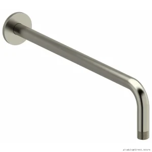 16 Inch Wall Mount Shower Arm Round Escutcheon Brushed Nickel RIOBEL