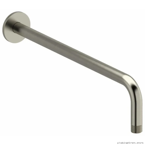 16 Inch Wall Mount Shower Arm Round Escutcheon Brushed Nickel RIOBEL