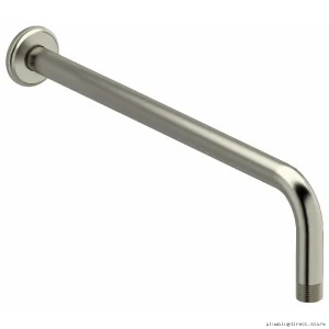 Brushed Nickel Wall-Mount Shower Arm with Round Face Plate
