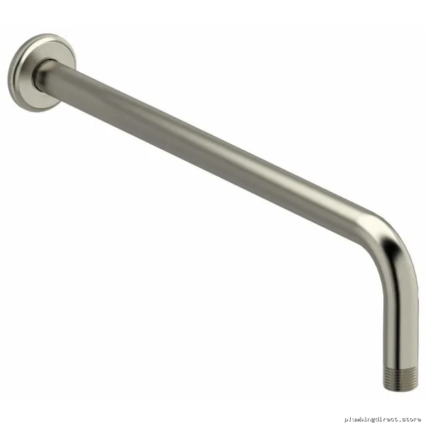 Brushed Nickel Wall-Mount Shower Arm with Round Face Plate