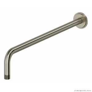 Brushed Nickel 20" Wall-Mount Shower Arm with Round Backplate