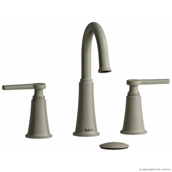 Brushed Nickel Widespread Bathroom Faucet with C-Spout 1.2 GPM Water-Saving
