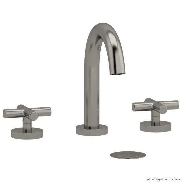 Brushed Nickel RIOBEL RU08+BN Widespread Bathroom Faucet 1.2 GPM C-Spout Cross Handles