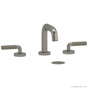 Riu Brushed Nickel Widespread Bathroom Faucet 1.2 GPM U-Spout Knurled Handle